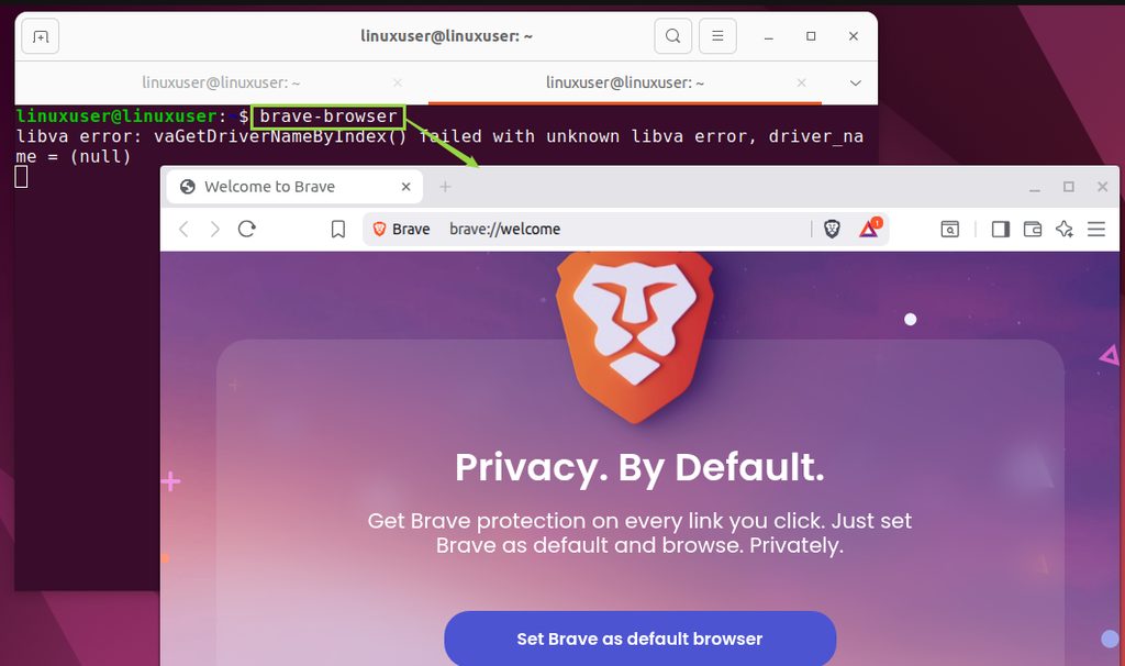 Starting Brave from the terminal
