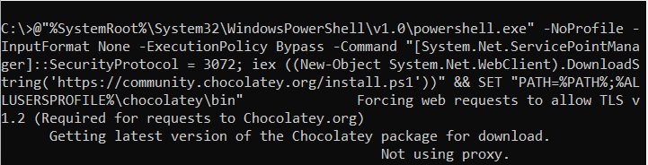 Running the install command