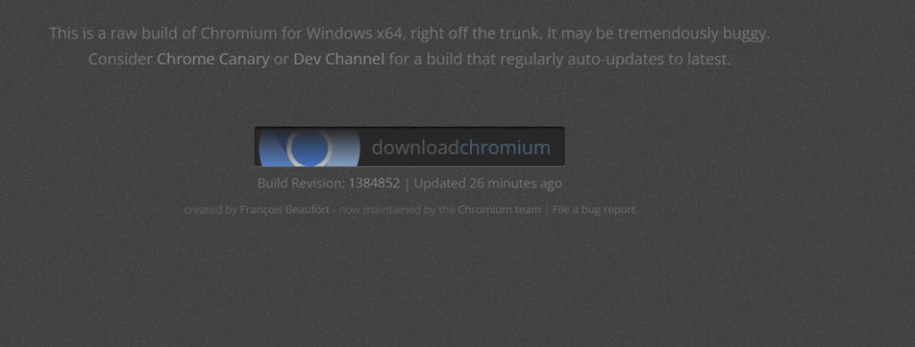 The Chromium download page