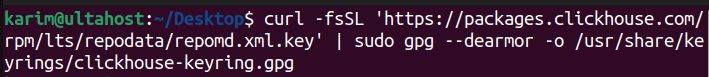 Adding the repository key