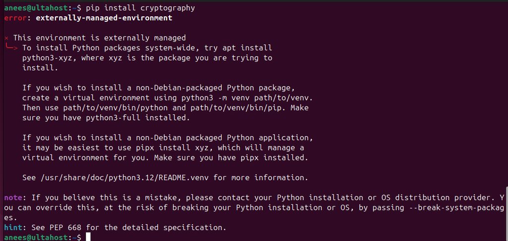 The externally managed environment error