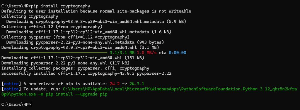 Installing cryptography on Windows