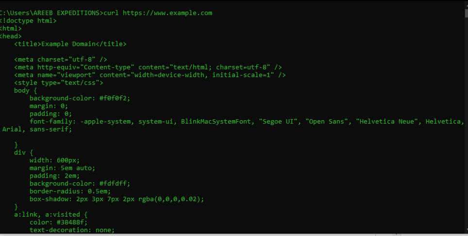 The output of curl example.com