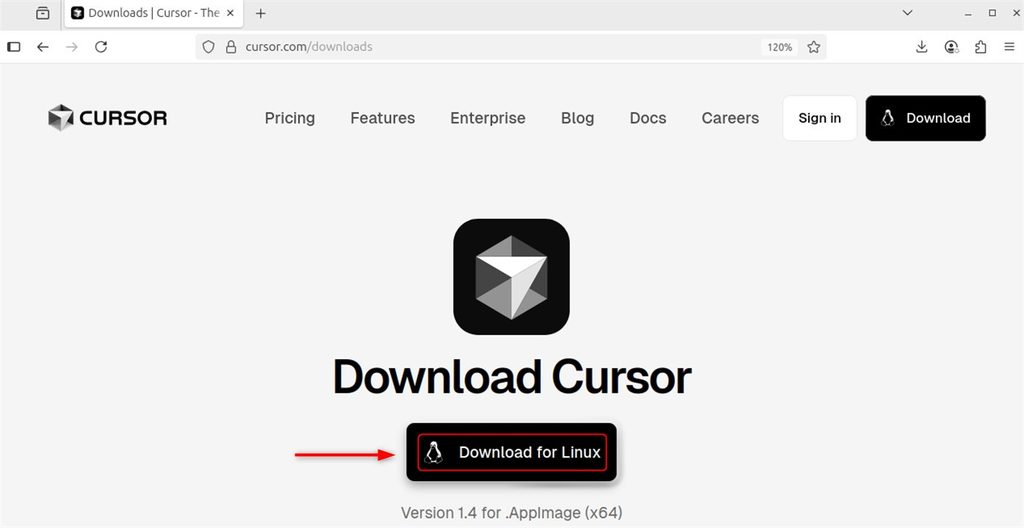 Downloading Cursor for Linux