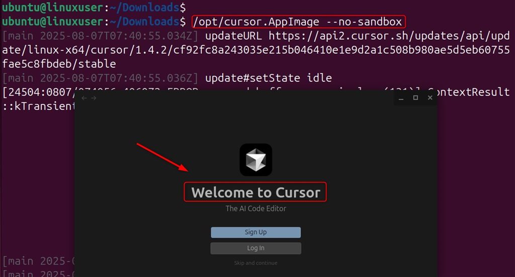 Launching Cursor