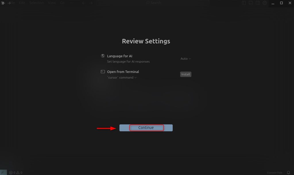 Reviewing the settings