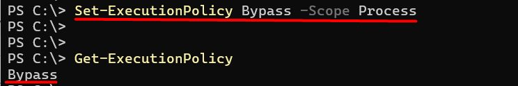 Setting the Bypass policy for the process