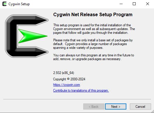 The Cygwin setup