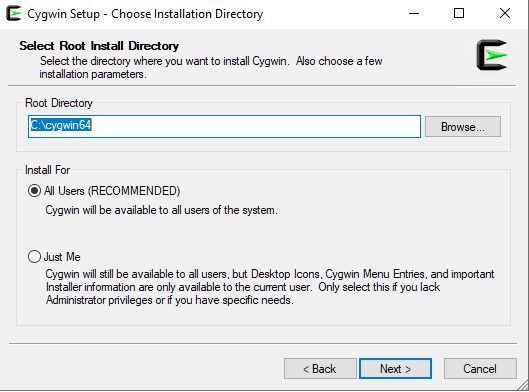 Selecting the root directory