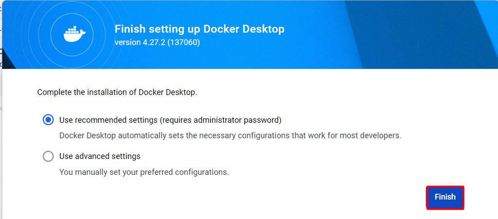 The recommended settings