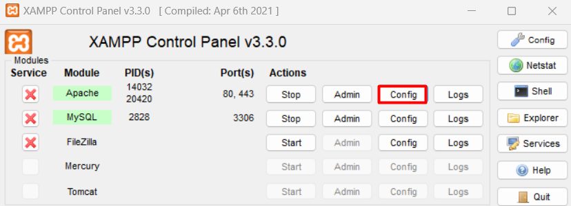 The XAMPP Control Panel