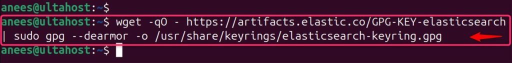 Importing the Elasticsearch key