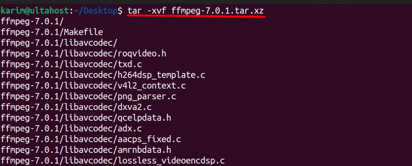 Extracting the archive