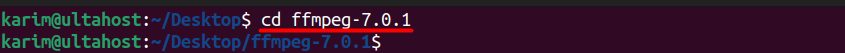 Opening the FFmpeg folder