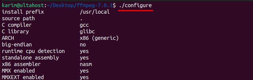 Configuring FFmpeg