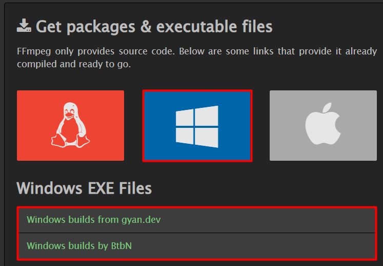 The Windows builds