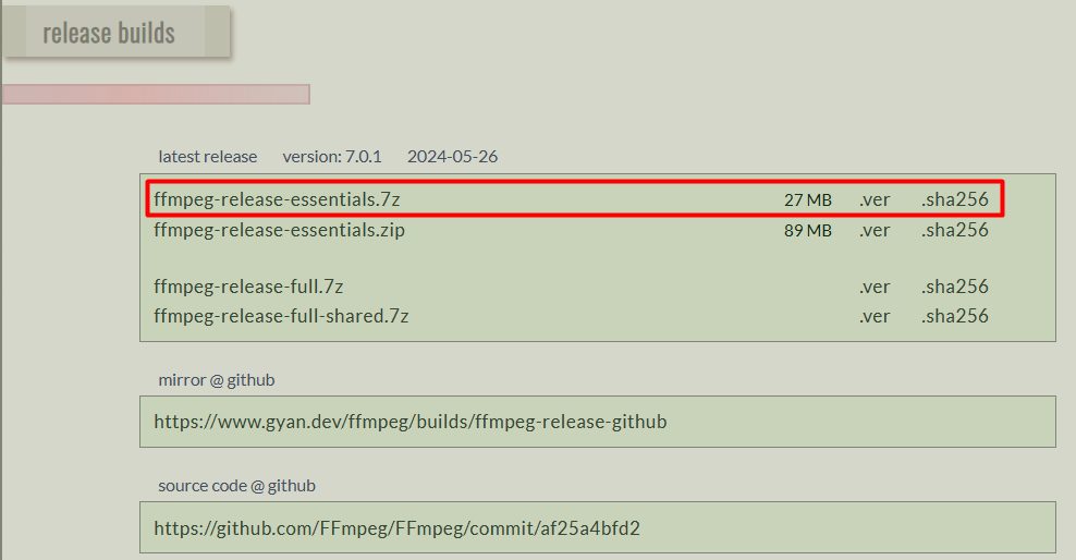 Downloading the release build