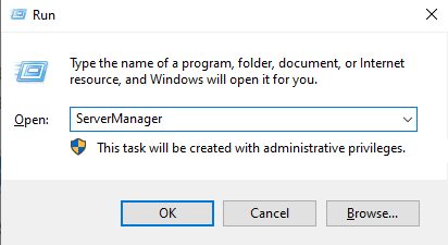 Opening Server Manager