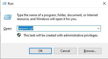 Opening Programs and Features