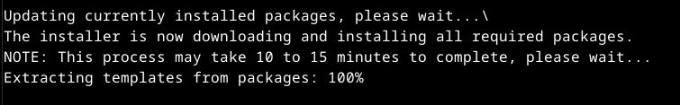The installation progress