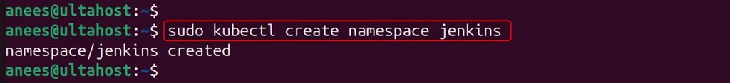 Creating the jenkins namespace