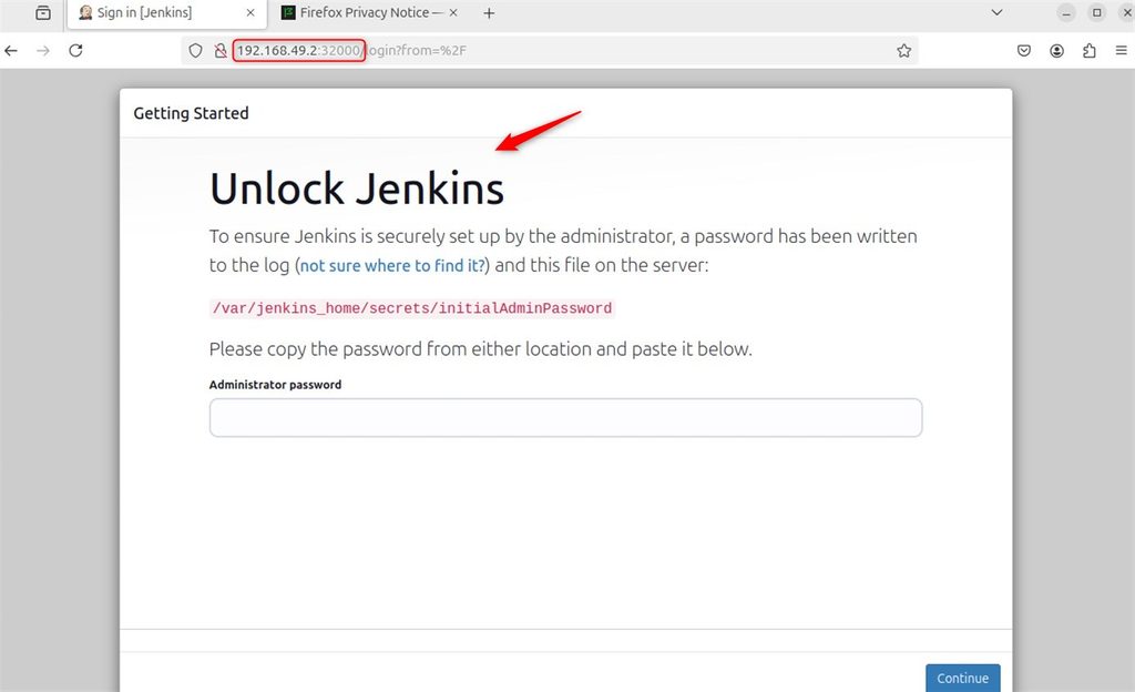 Opening Jenkins