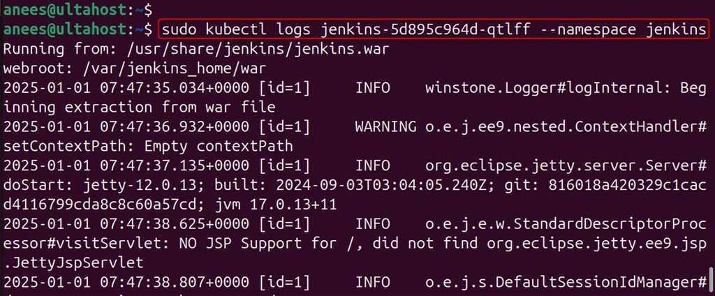 The password in the log