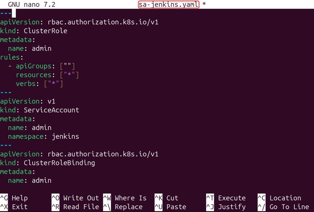 The service account file