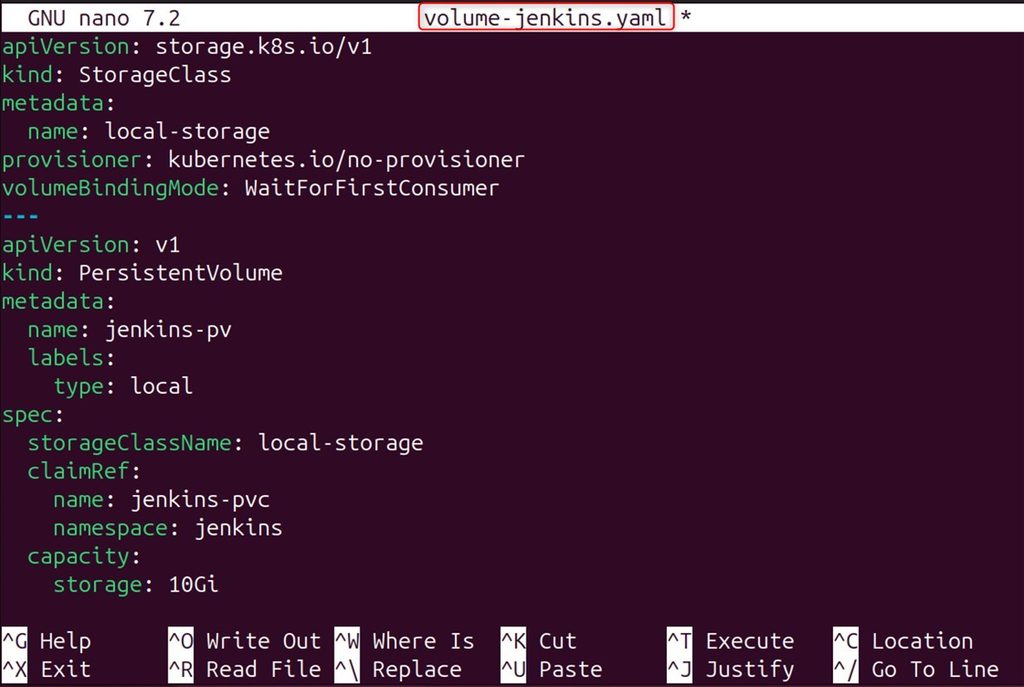 The persistent volume file