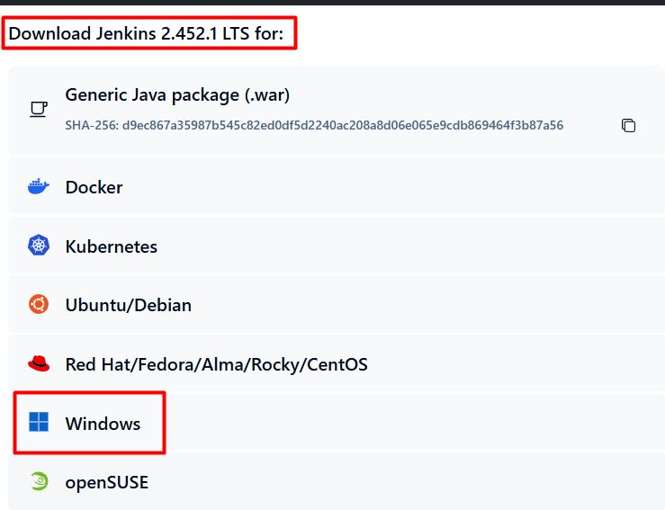 The Jenkins download page