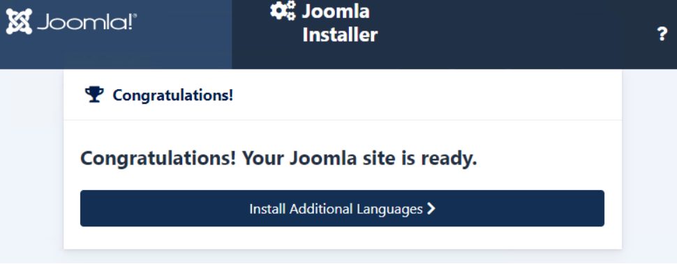The Joomla installer