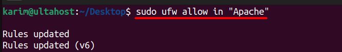 Allowing Apache in the firewall