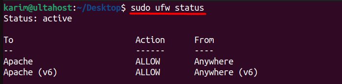 The firewall status
