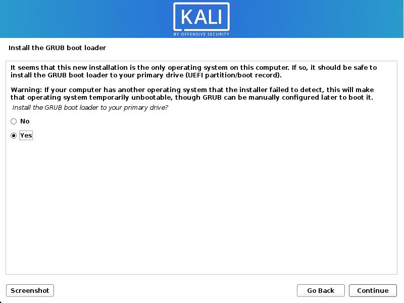 Installing GRUB
