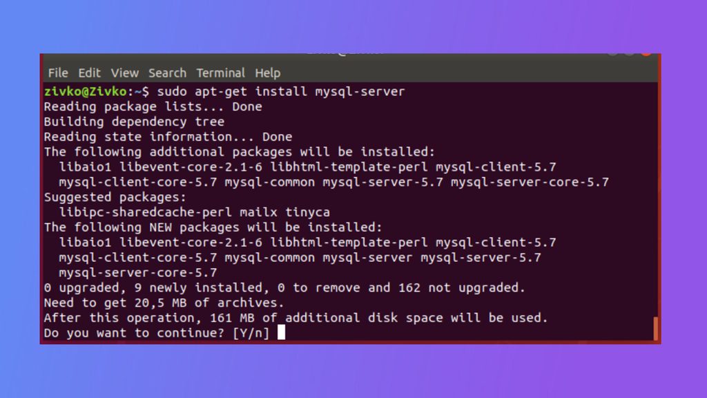 Installing MySQL