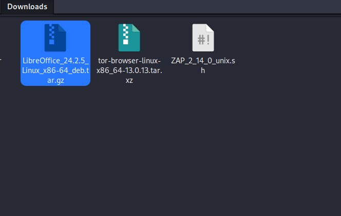 The LibreOffice .deb file