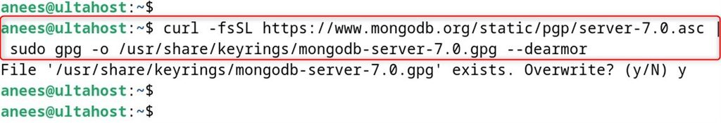Importing the MongoDB key