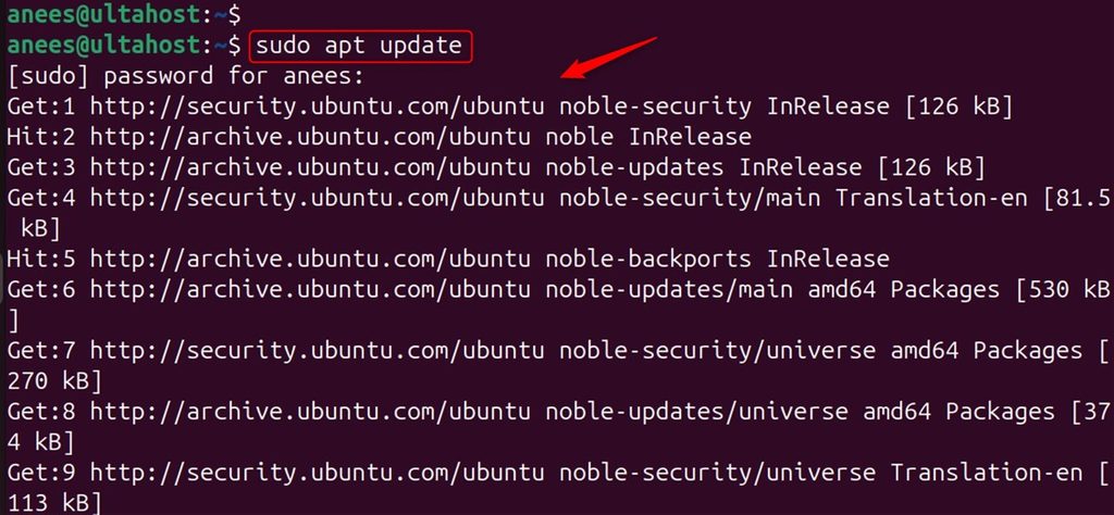 Updating the system packages