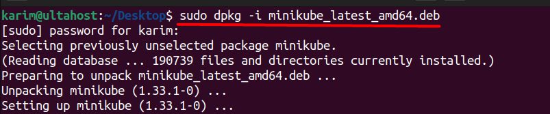 Installing the Minikube package