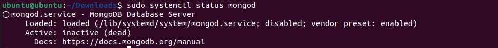 The MongoDB status