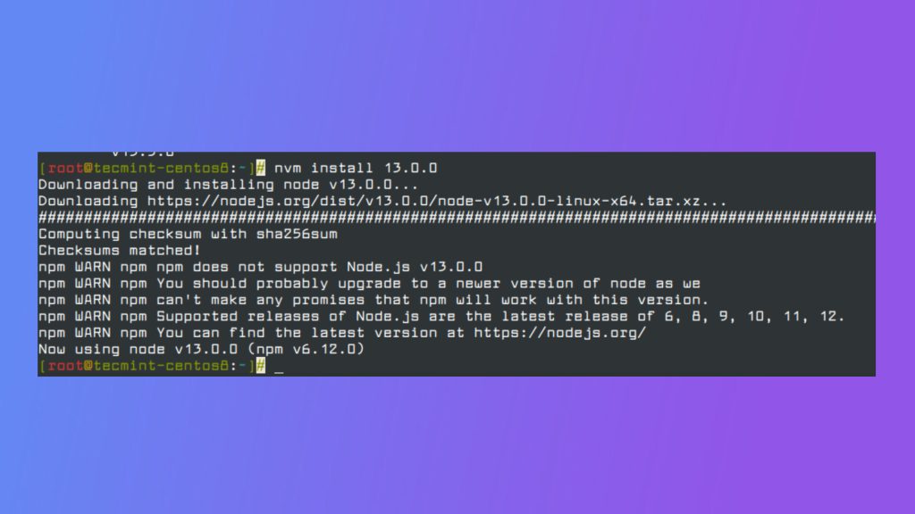 The Node.js version