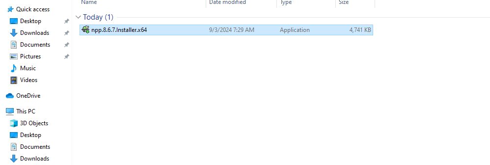 The Notepad++ installer
