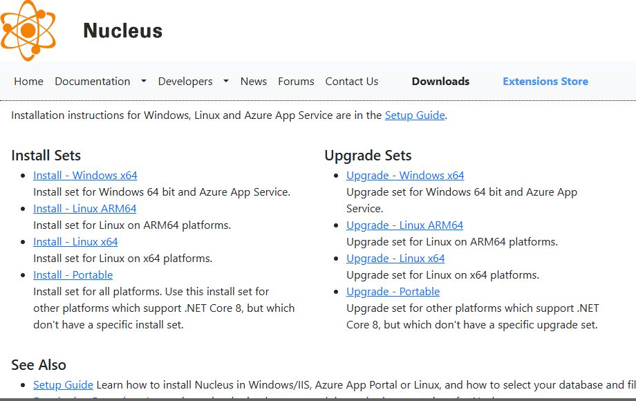 Downloading Nucleus CMS