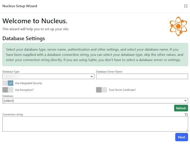 The Nucleus database settings