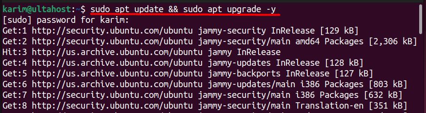 Updating the system