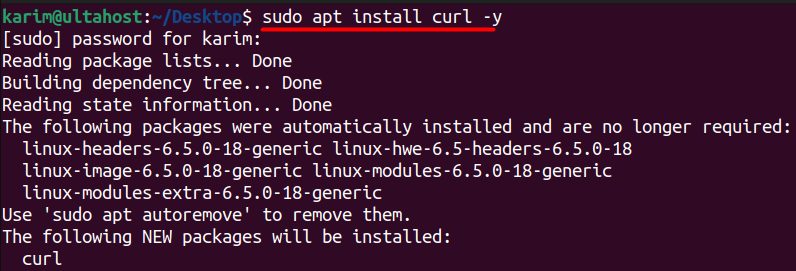 Installing curl