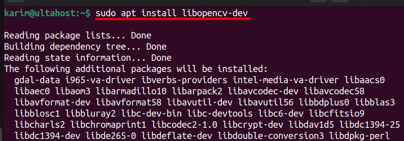 Installing libopencv-dev