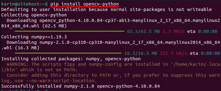 Installing opencv-python