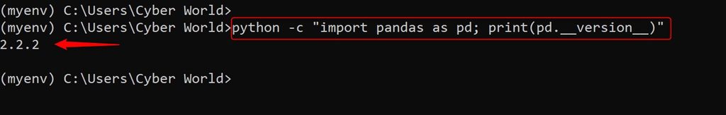 Confirming the pandas install