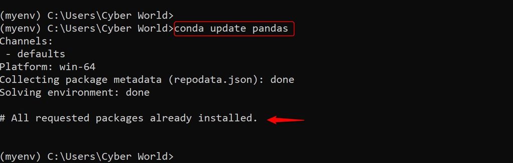Updating pandas